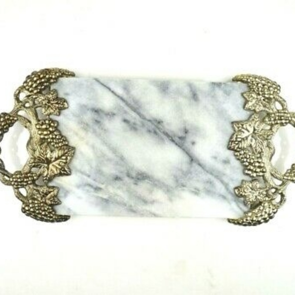 Marble and metal cutting board
